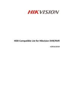 HDD ompatible List for Hikvision DVR/NVR .